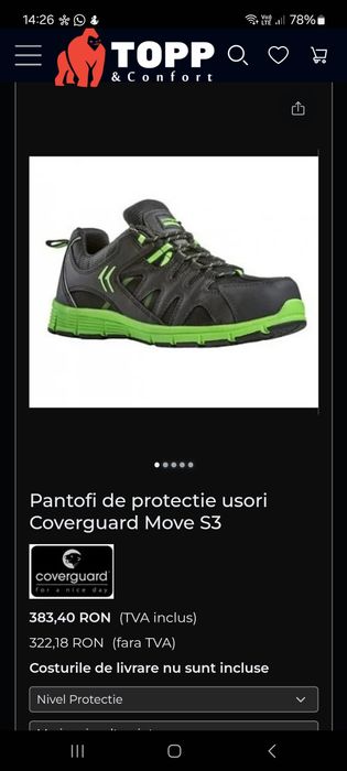 Vand pantofi protectie Coverguard Safety