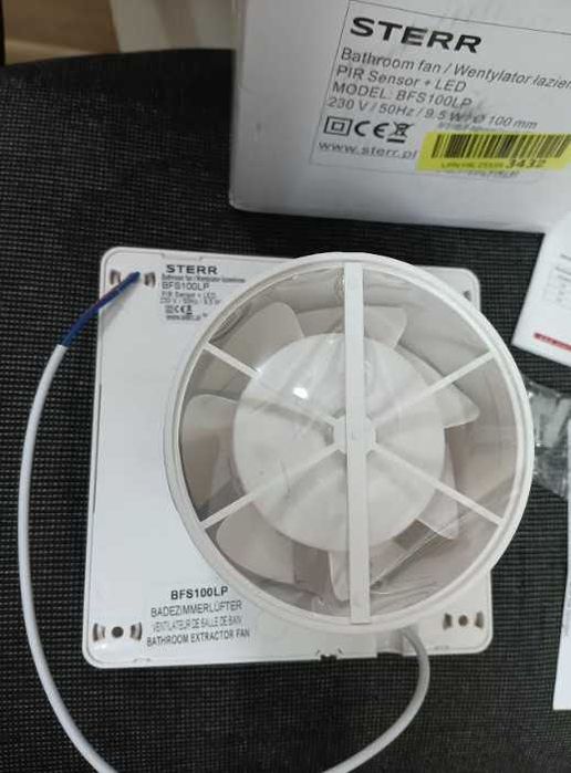 Вентилатор за баня STERR BFS100LP, диаметър 100 mm, LED, PIR