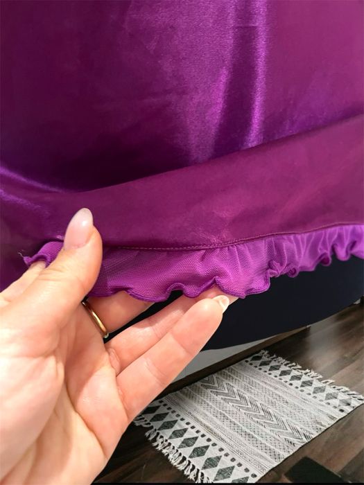 Maiou lenjerie intimă top noapte violet satinat Claire de Lune