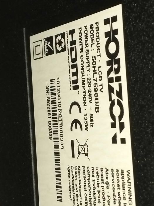 Televizor HORIZONT Pentru Piese.Display spart 50 Inch=127 Cmm