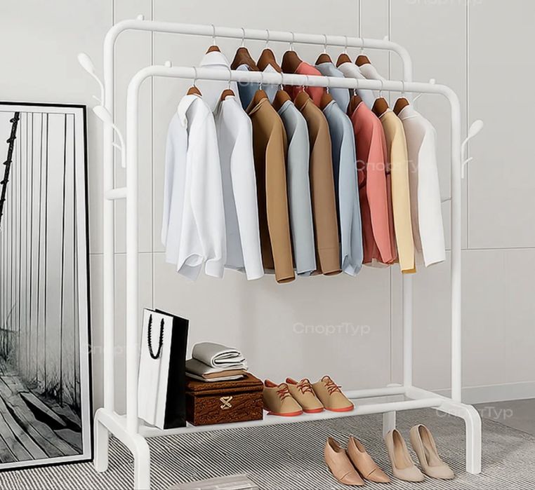 Вешалка напольная белая