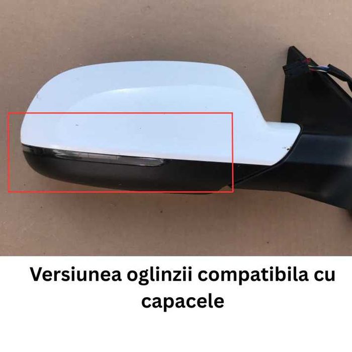 Set Capace Oglinzi Oglinda Batman Audi A4 B8 2009-2015, M Style, Negru Lucios