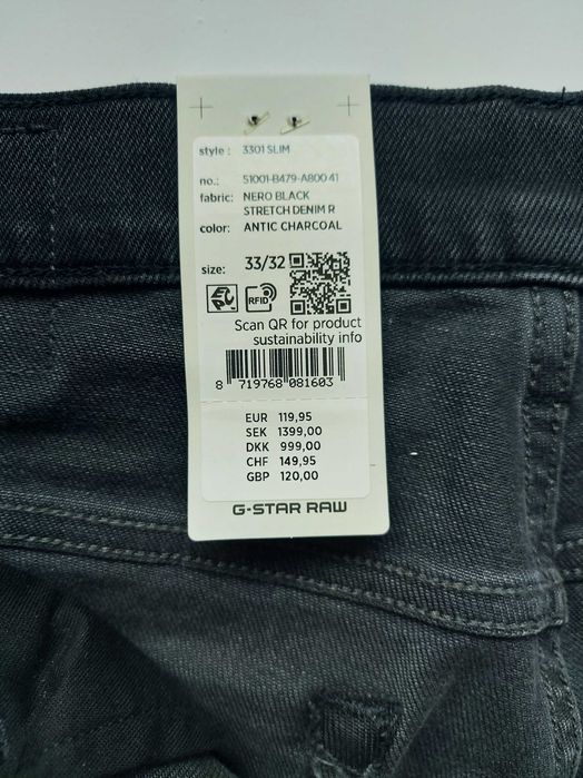 Мъжки дънки G-Star Raw 3301 Оригинал