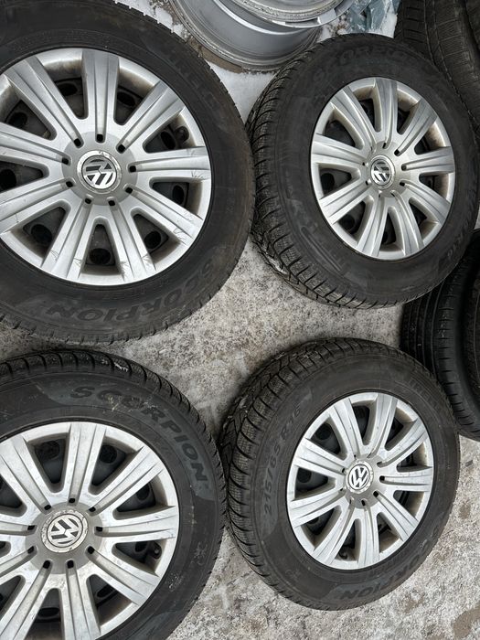 Set jante otel pe 16 originale vw Tiguan  cu cauciucuri 215/6516 Pire