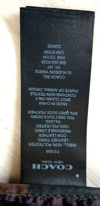 COACH Camo Womens Down Jacket Size L  ОРИГИНАЛ Дамско Зимно пухено Яке