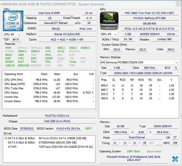 Calculator Unitate PC Gaming Fujitsu I7 4790 SSD Ram 16Gb GTX 660