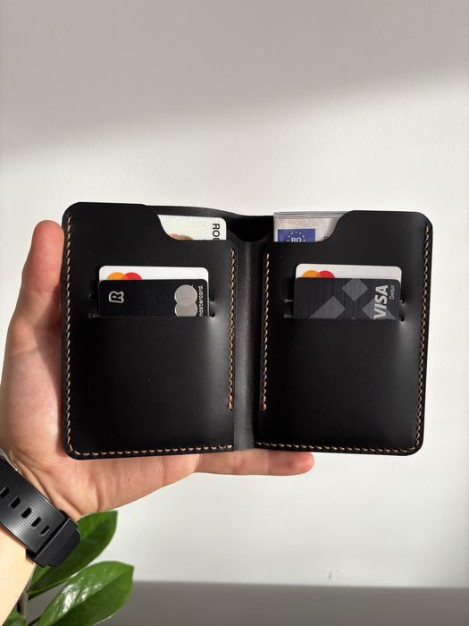 Portofel barbati pentru talon din piele naturala lucrat manual