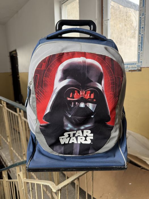 Ghiozdan Troller Star Wars Darth Vader, 6 roți pentru scări, 2 în 1