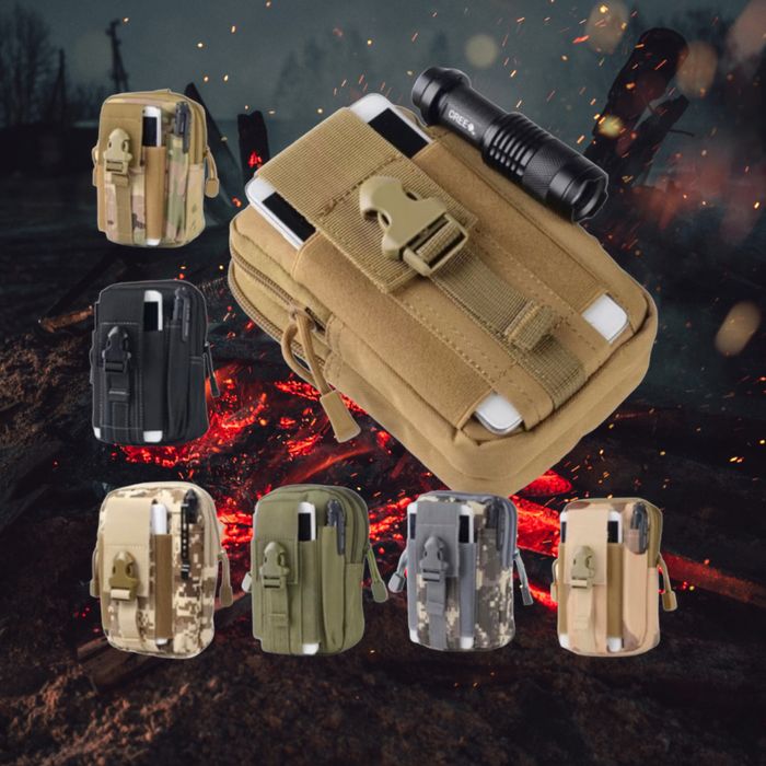 тактическа чанта за колан раница военна MOLLE джоб gsm фенер 16х9см