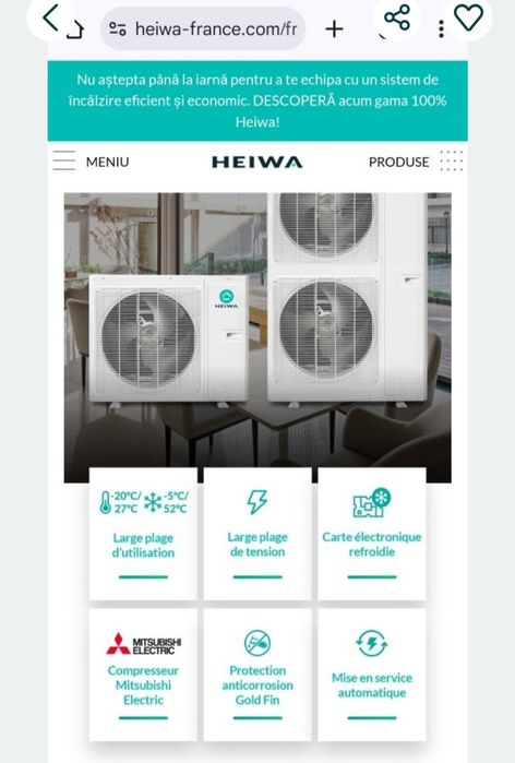 Pompa de Caldura -Duct /Multisplit Monobloc  Daikin/Mitsubishi  Heiwa 16 Kw