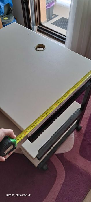 Birou cu cadru din otel cu masa pentru tastatura 80x60x80