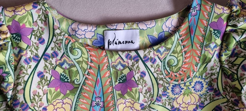 Миди рокля от Plamenna, one size, зелена/пъстра