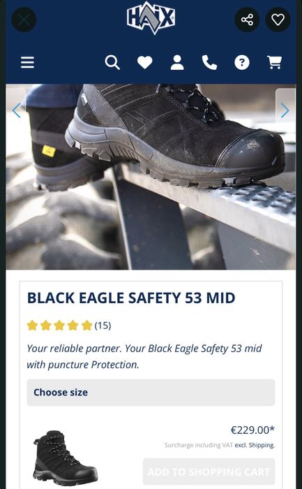 Мъжки обувки с метално бомбе HAIX GORE-TEX . Номер 41