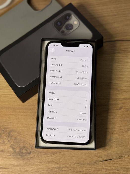 iPhone 13 Pro Graphite ca nou 92% full box + 2 huse / folie / cablu