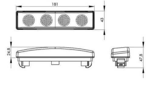 1бр. ЛЕД LED БЕЛИ габарити за таван кабина за Скания Scania R/P/G
