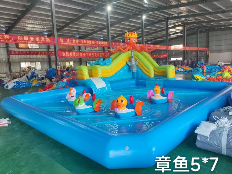 Бассейн с Водными горками и новый Батут