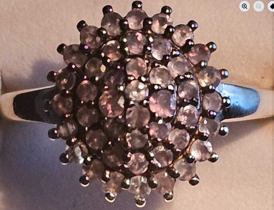 Сребърен пръстен с естествени александрити (Индия) СЕРТИФИКАТ