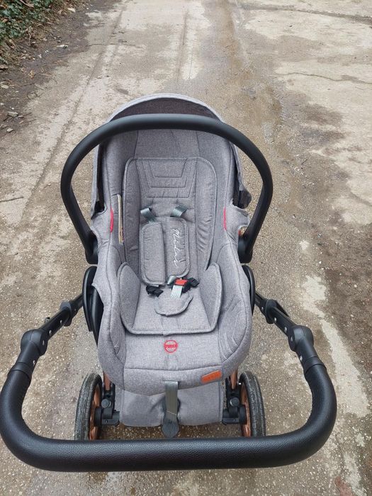 Комбинирана количка Moni - Midas, 2 в 1, сива