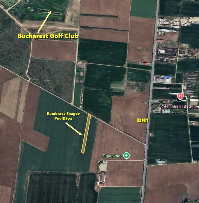 Lot de casa lângă DN1, Tâncăbești Snagov, intrarea Bucharest Golf Club