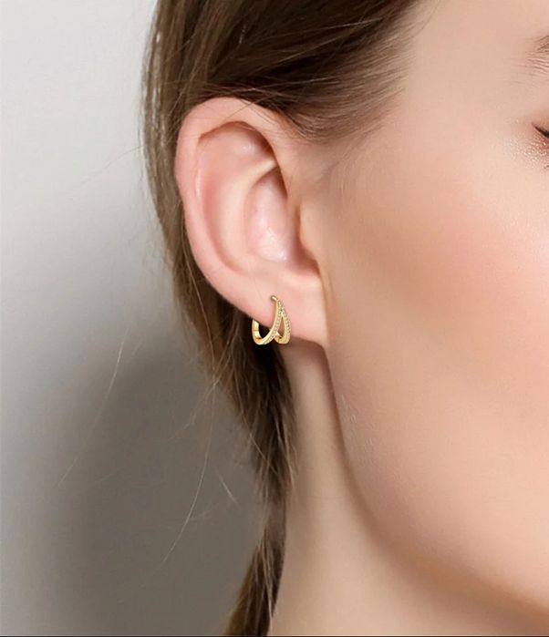 Сребърни обеци с печат S925, позлатени,златно покритие