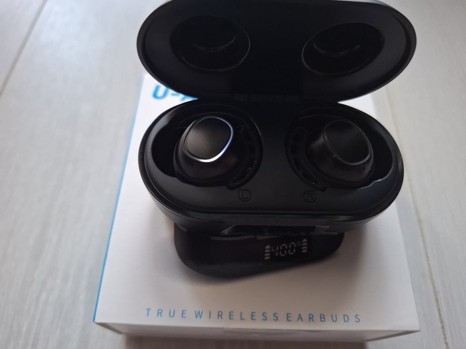 Casti audio bluetooth stereo U-Air, Control tactil, Afisaj LED, Negru