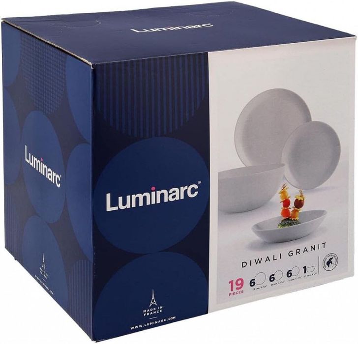 Издръжлив сервиз за хранене от 19 части Luminarc Diwali Granit