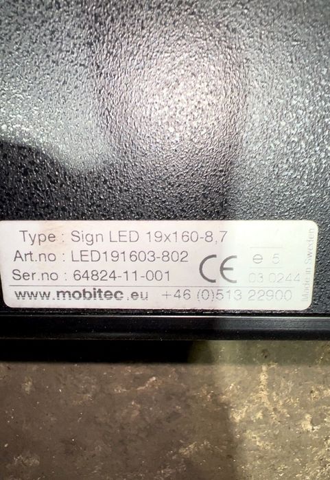 LED191603802 Semnul destinației autobuzului, dreapta MOBITEC Citea XLE, SLE (2012-) VDL