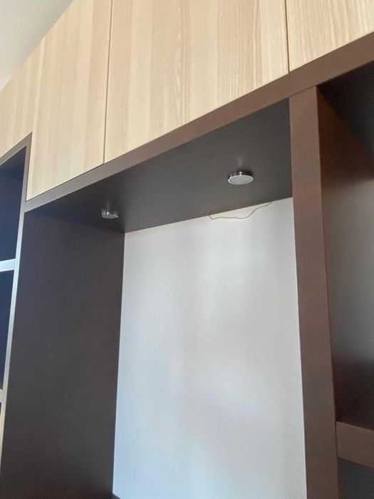 Bibliotecă Living cu Etajere; Dulap cu Rafturi și Uși, Comodă TV