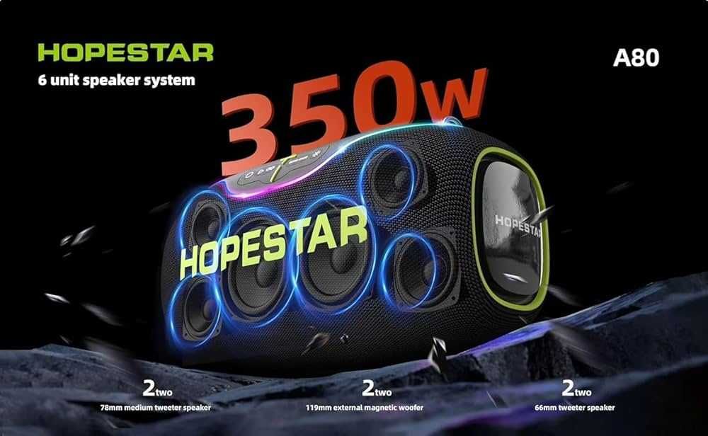 Беспроводная Premium Bluetooth колонка HOPESTAR A80 (350W)