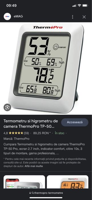 Termometru camera bebelusi