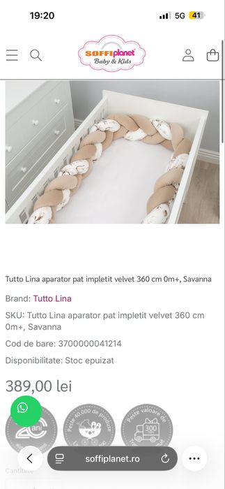 Pat bebelusi saltea babybumper babynest NOI