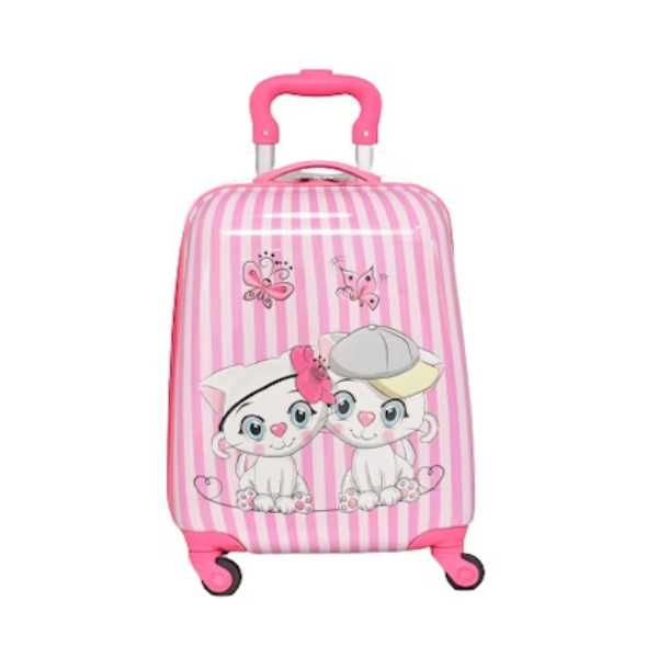 Комплект куфар и раница, За деца, Котета, Розов