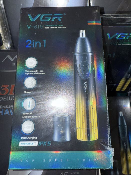 БЕПУЛ Доставка,Триммер для бороды носа и ушей VGR V-619 USB-зарядка