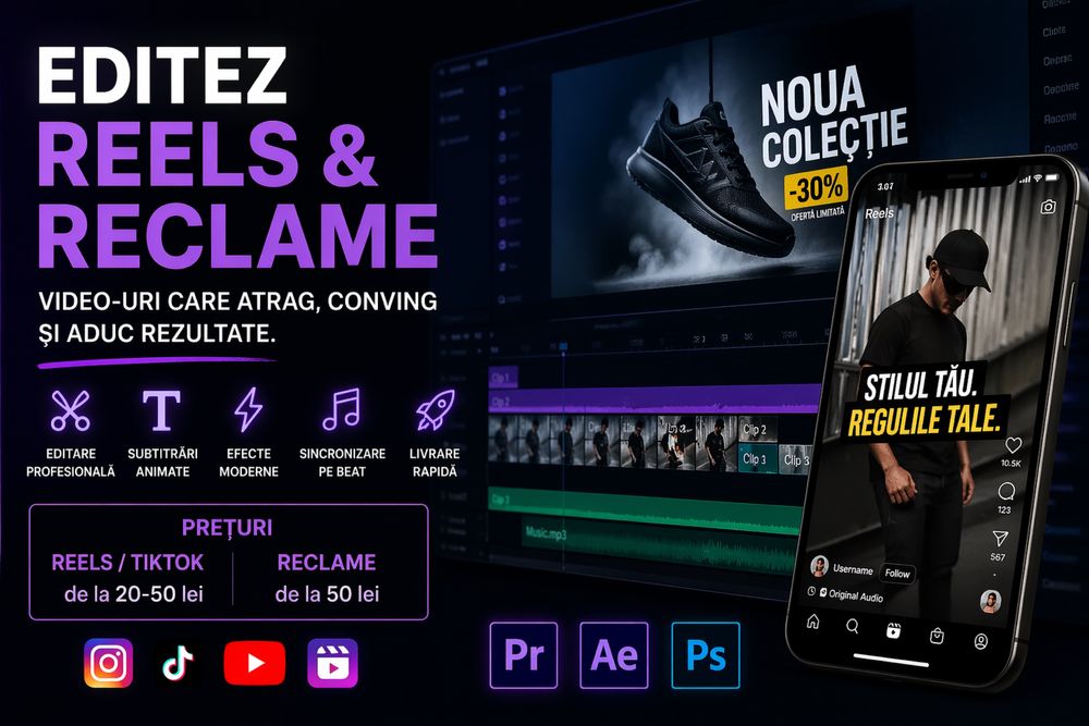 Editez videoclipuri Reels / TikTok / reclame