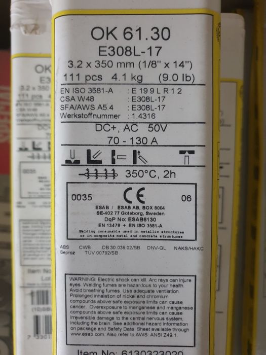 Электроды для нержавейки, а также прутки Tigrod для аргона