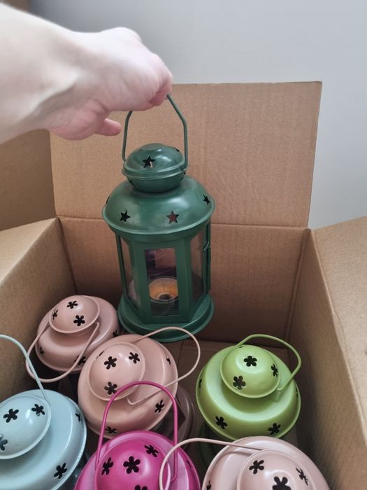 Set 7 felinare pentru lumânări diverse culori