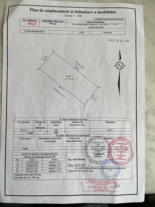 Teren Intravilan Catamaresti Deal 700 mp