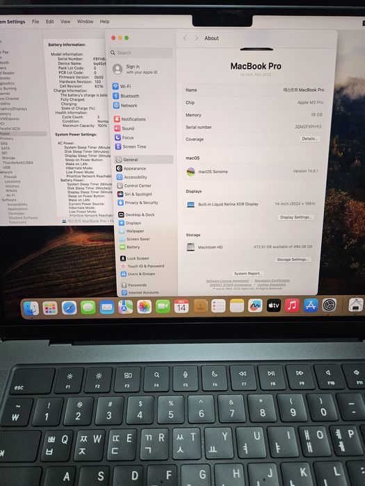 MacBook Pro M3 Pro 14 dyum spaceblack (18GB/512GB) full box sotiladi