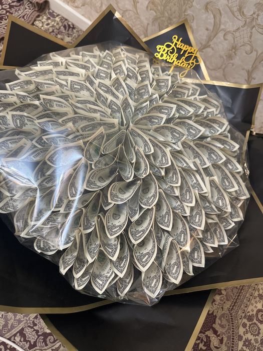 Доллар цветы готовый 100доллар