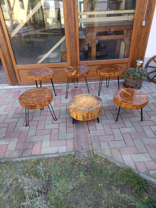 Masa cafea trunchi larice