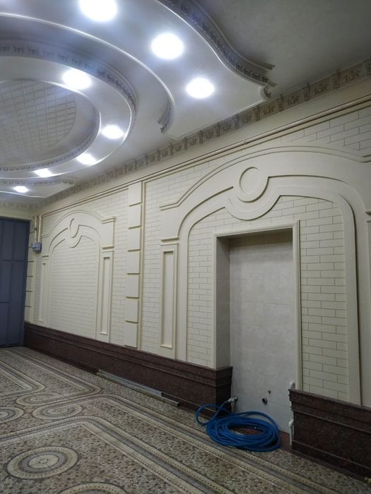 Travertin  fasad ishlari,   травертин