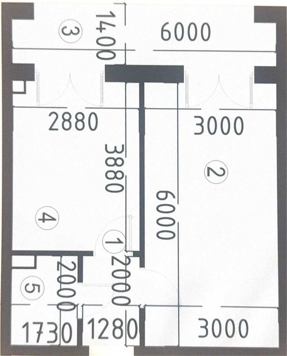 1ком квартира в новостройке Чиланзар 43м2