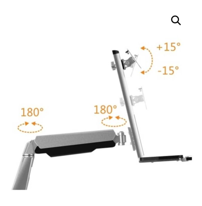 Стойка за монитор и  клавиатурата  със скоба, регулируема, ергономична