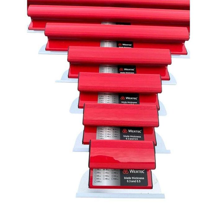 К-т ножове за шпакловане 20-100см, резервни остриета, 16 части, Wertec