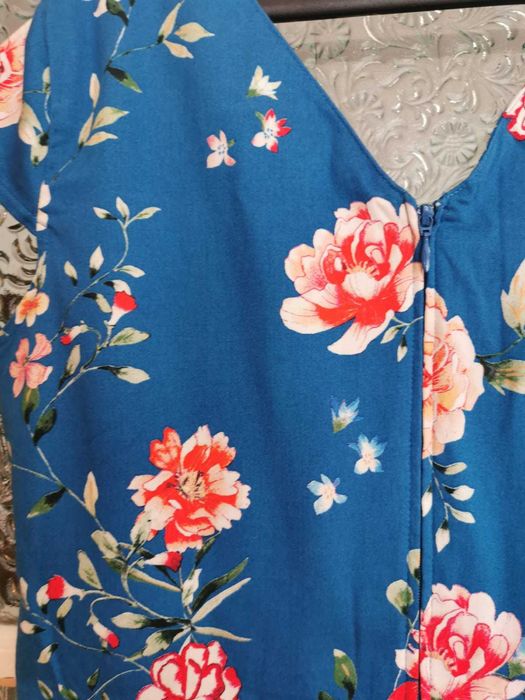 Vand Rochie Orsay albastra cu flori, marimea 40, pret 70 lei