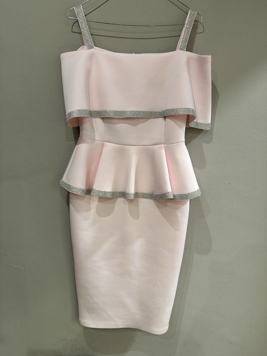Идеална нежно розоваи сребриста рокля Catty fashion