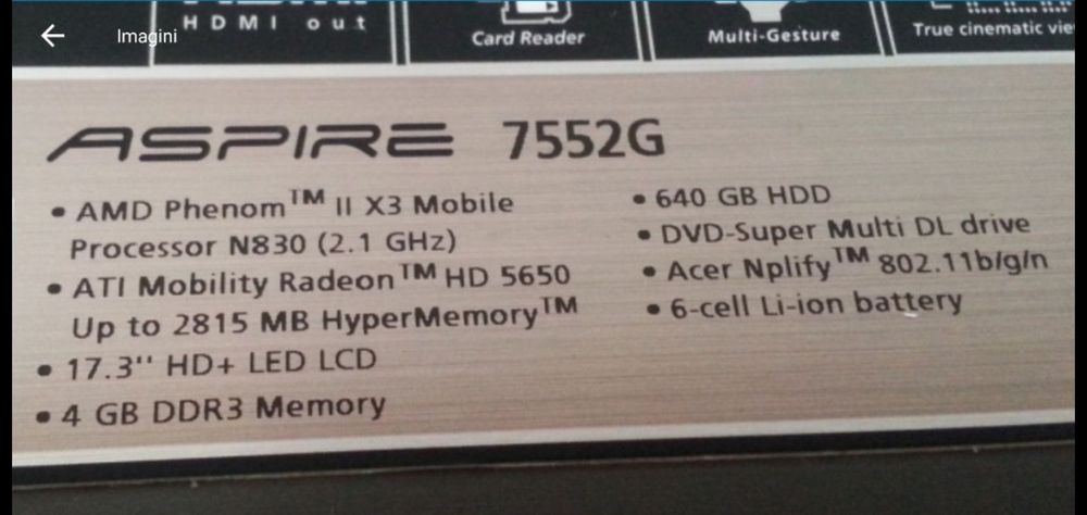 Vand-Dezmembrez laptop Acer 17 inch, Samsung, HP, Acer one, Dell d430