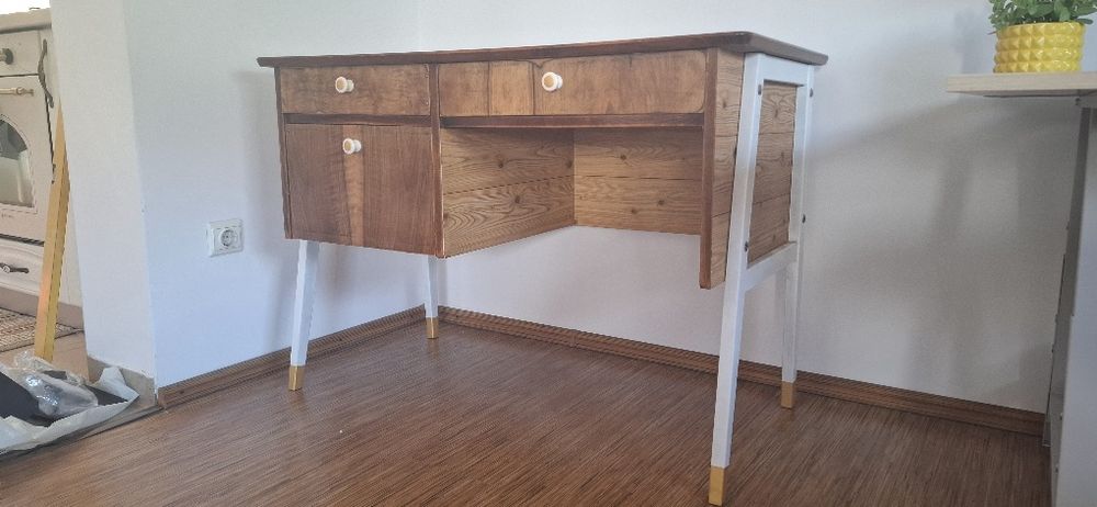 Birou/Măsuță de Toaletă VINTAGE (110x60) – Recondiționat, Lemn Masiv,