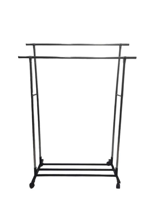 двойная гардеробная вешалка для одежды и полка, на Колёсиках, 2в1 g5