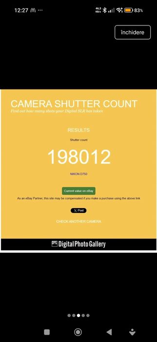 Nikon D750 3 camere la vânzare